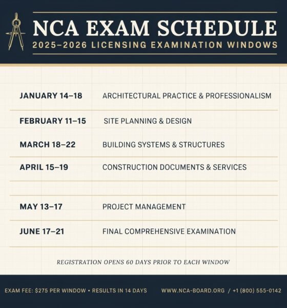 nca exam schedule